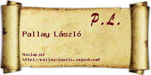 Pallay László névjegykártya